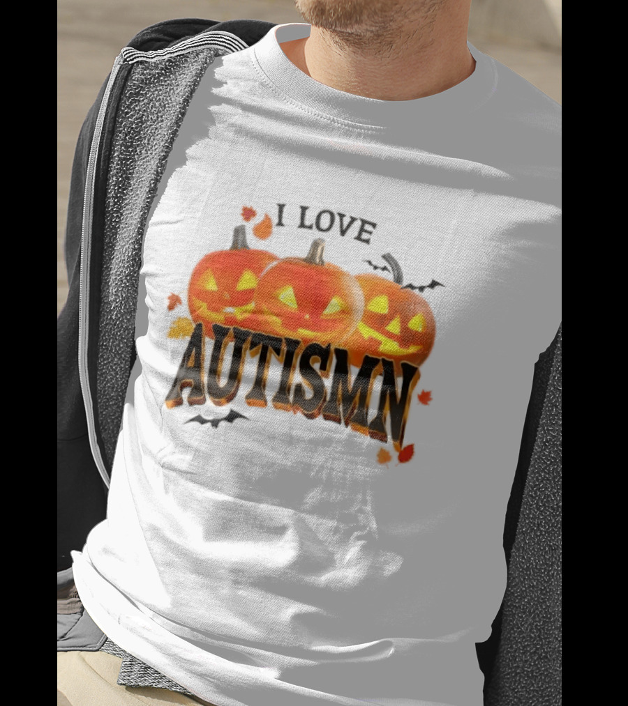 I Love Autismn Pumpkin Halloween Awareness T-Shirt