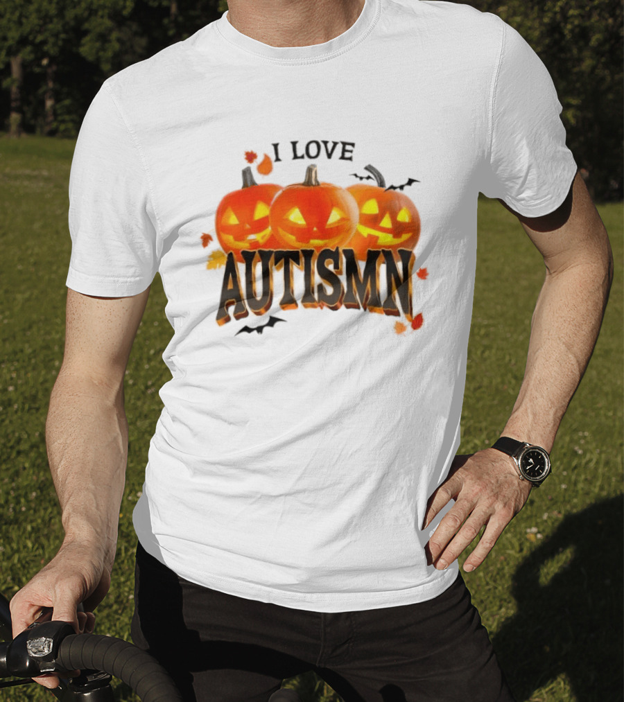 I Love Autismn Pumpkin Halloween Awareness T-Shirt