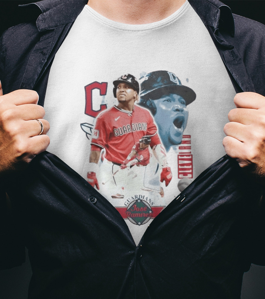 Cleveland Guardians José Ramírez 11 Collage Baseball T-Shirt