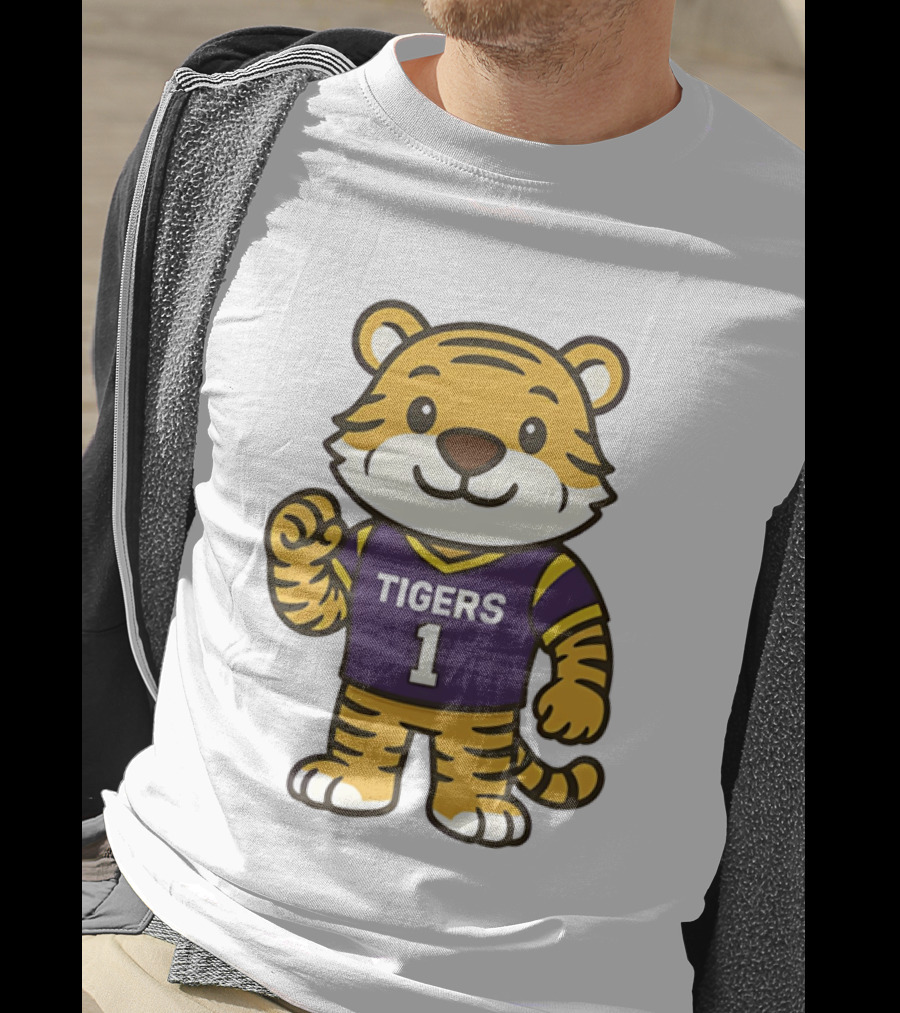 LSU Tigers Mike The Tiger Chibi Cartoon Louisiana Football Team T-Shirt