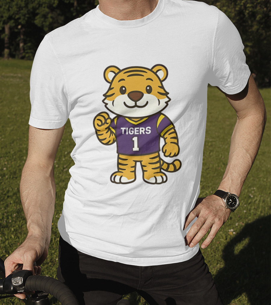 LSU Tigers Mike The Tiger Chibi Cartoon Louisiana Football Team T-Shirt