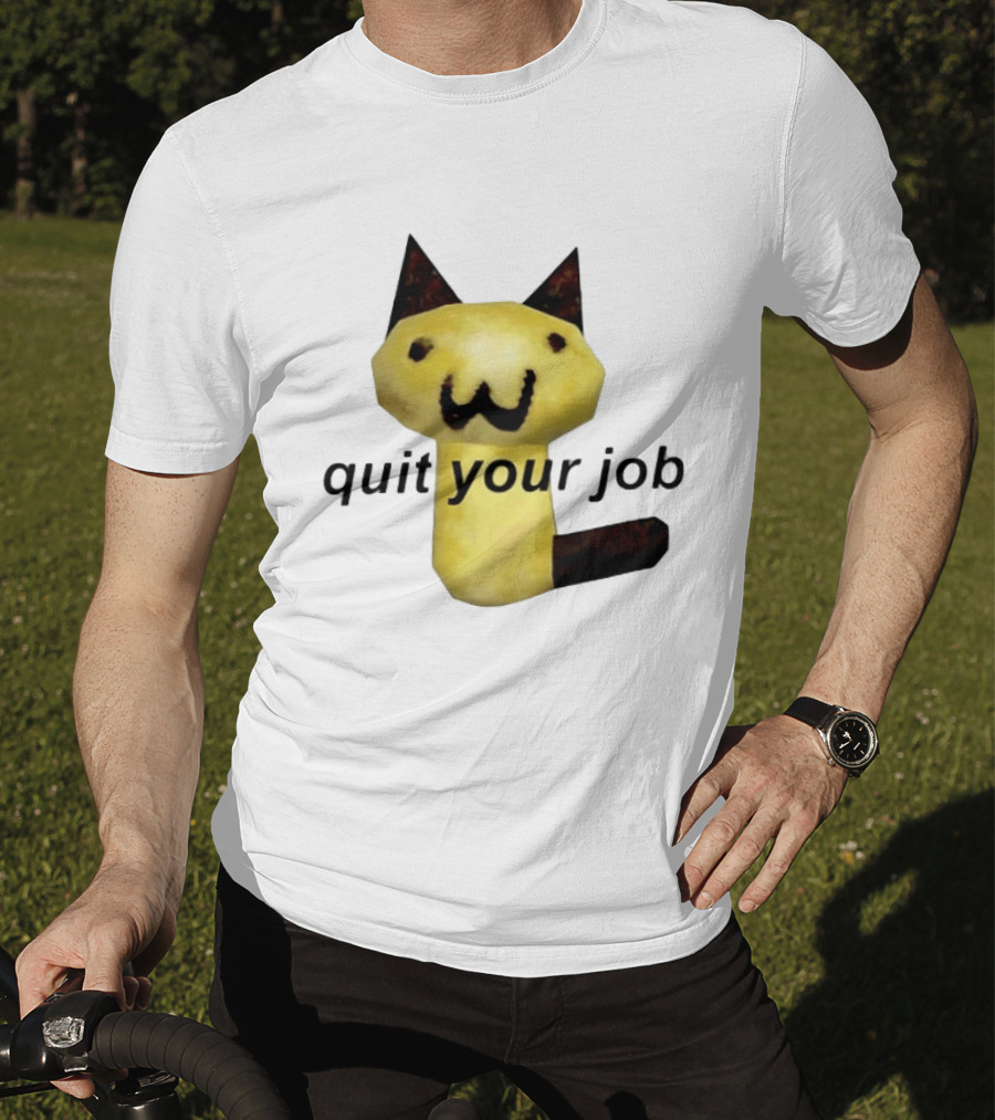 Quit Your Job Potato Cat Meme T-Shirt