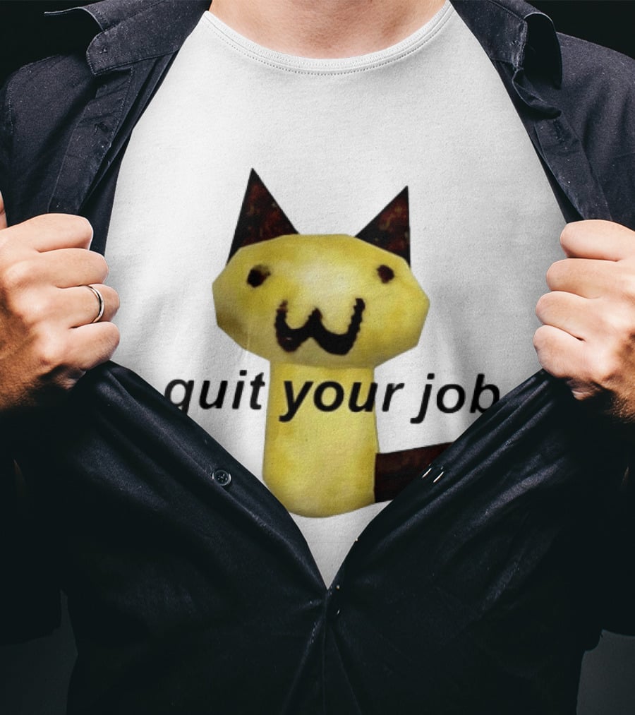 Quit Your Job Potato Cat Meme T-Shirt