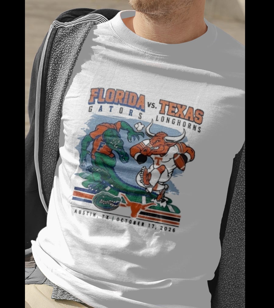 Florida Gators Vs Texas Longhorns Austin October 17 2026 T-Shirt