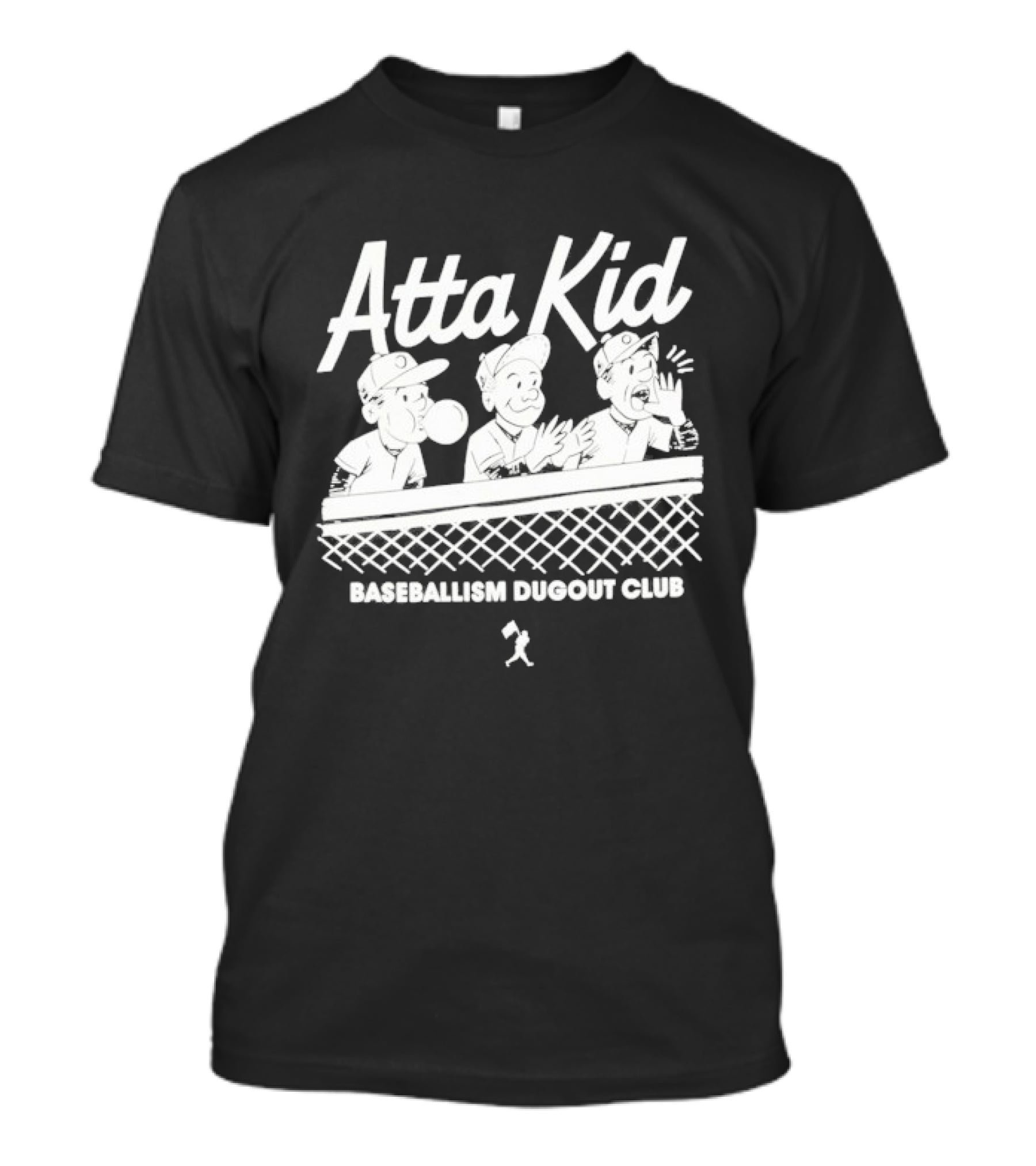 Atta Kid Baseballism Dugout Club Cartoon Characters Fence T-Shirt