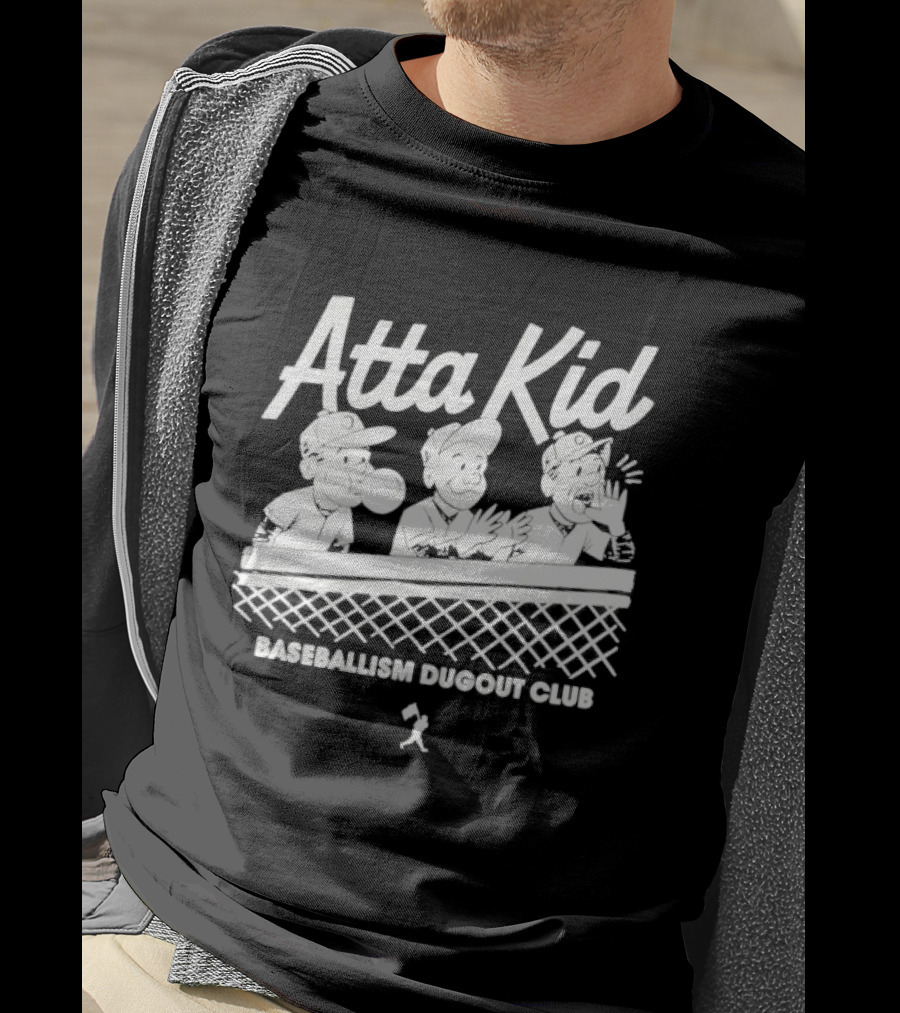 Atta Kid Baseballism Dugout Club Cartoon Characters Fence T-Shirt