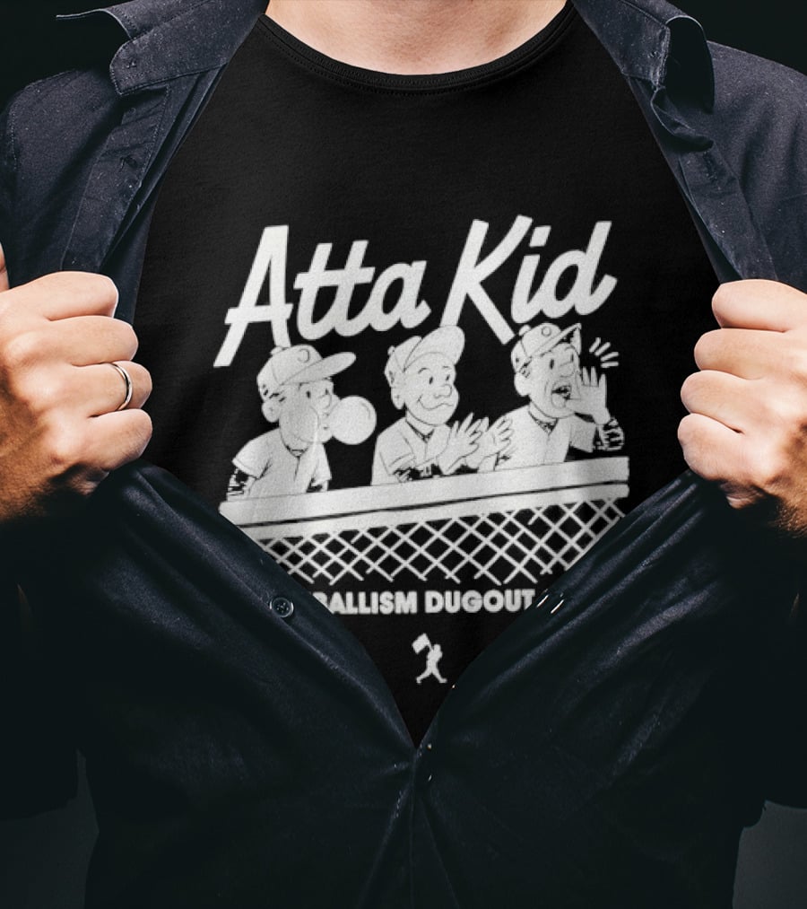 Atta Kid Baseballism Dugout Club Cartoon Characters Fence T-Shirt