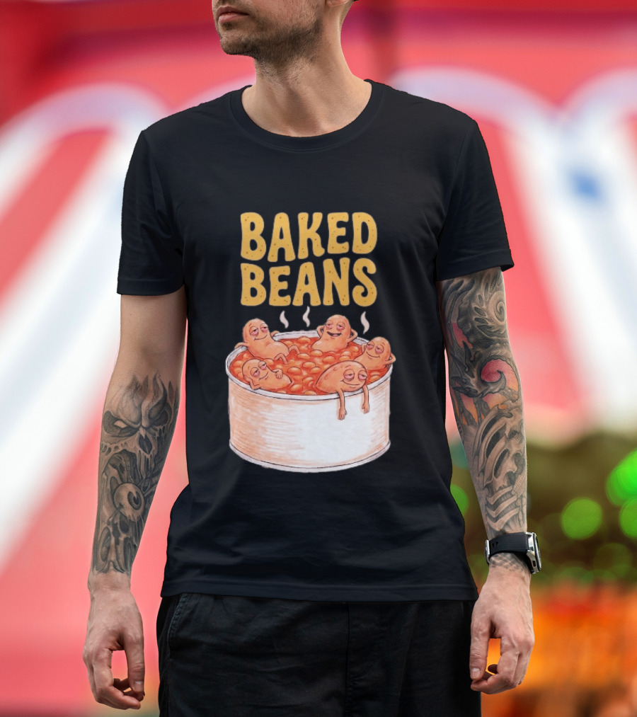 Baked Beans Funny Relaxing Cartoon Beans In Tin T-Shirt