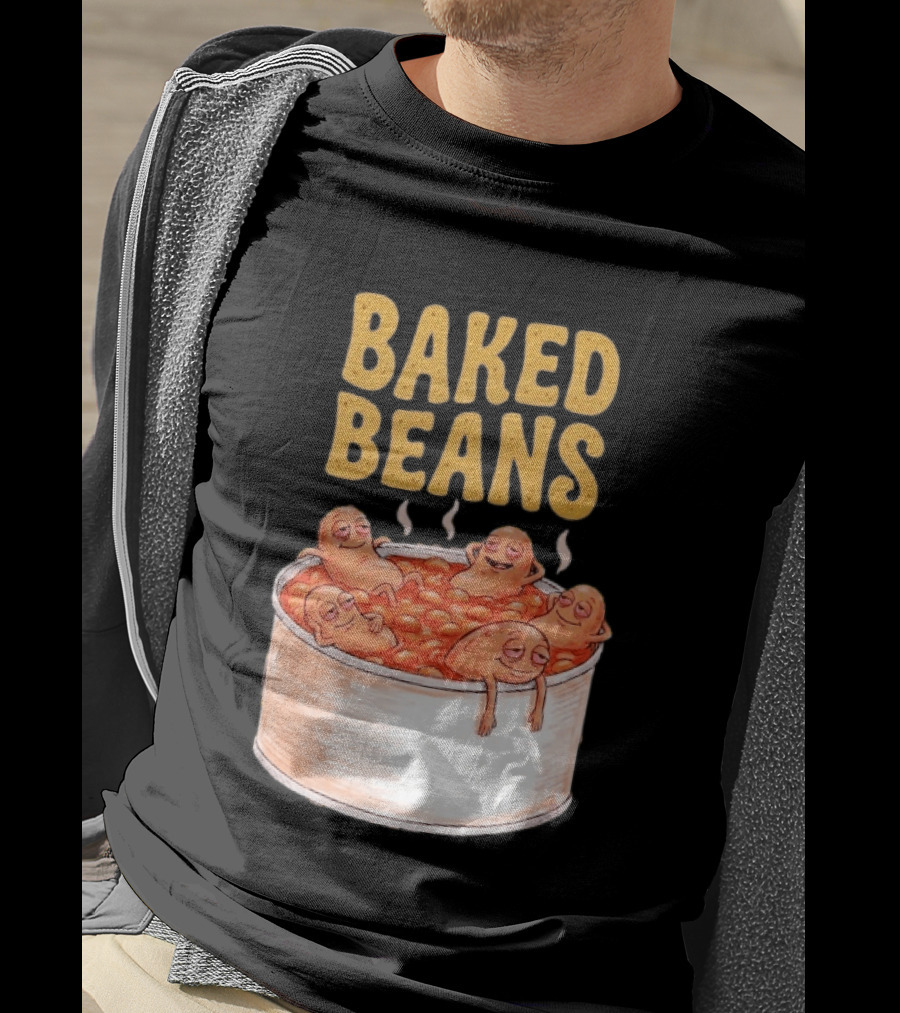Baked Beans Funny Relaxing Cartoon Beans In Tin T-Shirt