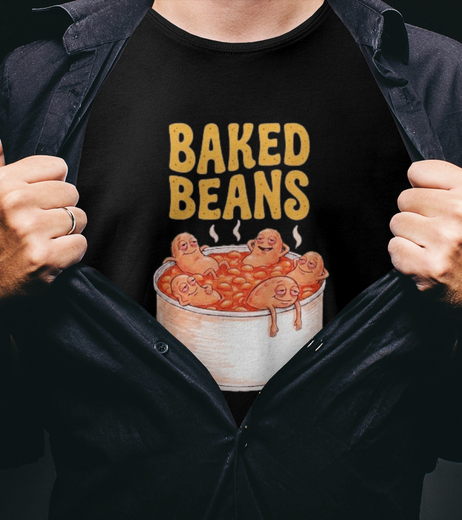 Baked Beans Funny Relaxing Cartoon Beans In Tin T-Shirt