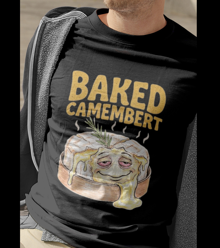 Baked Camembert Melting Cheese Cartoon With Rosemary T-Shirt