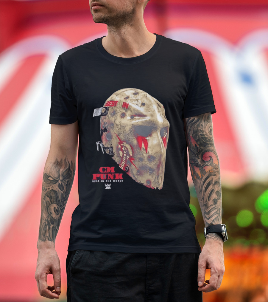 CM Punk Best In The World WWE Jason Voorhees Hockey Mask T-Shirt