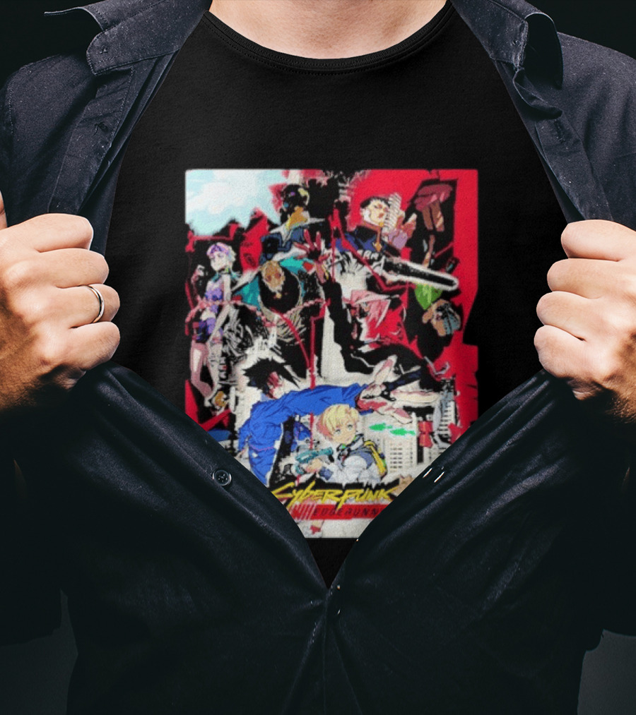 Cyberpunk Edgerunners 2 Only On Netflix October 20 2026 Anime Characters And Action Scenes T-Shirt