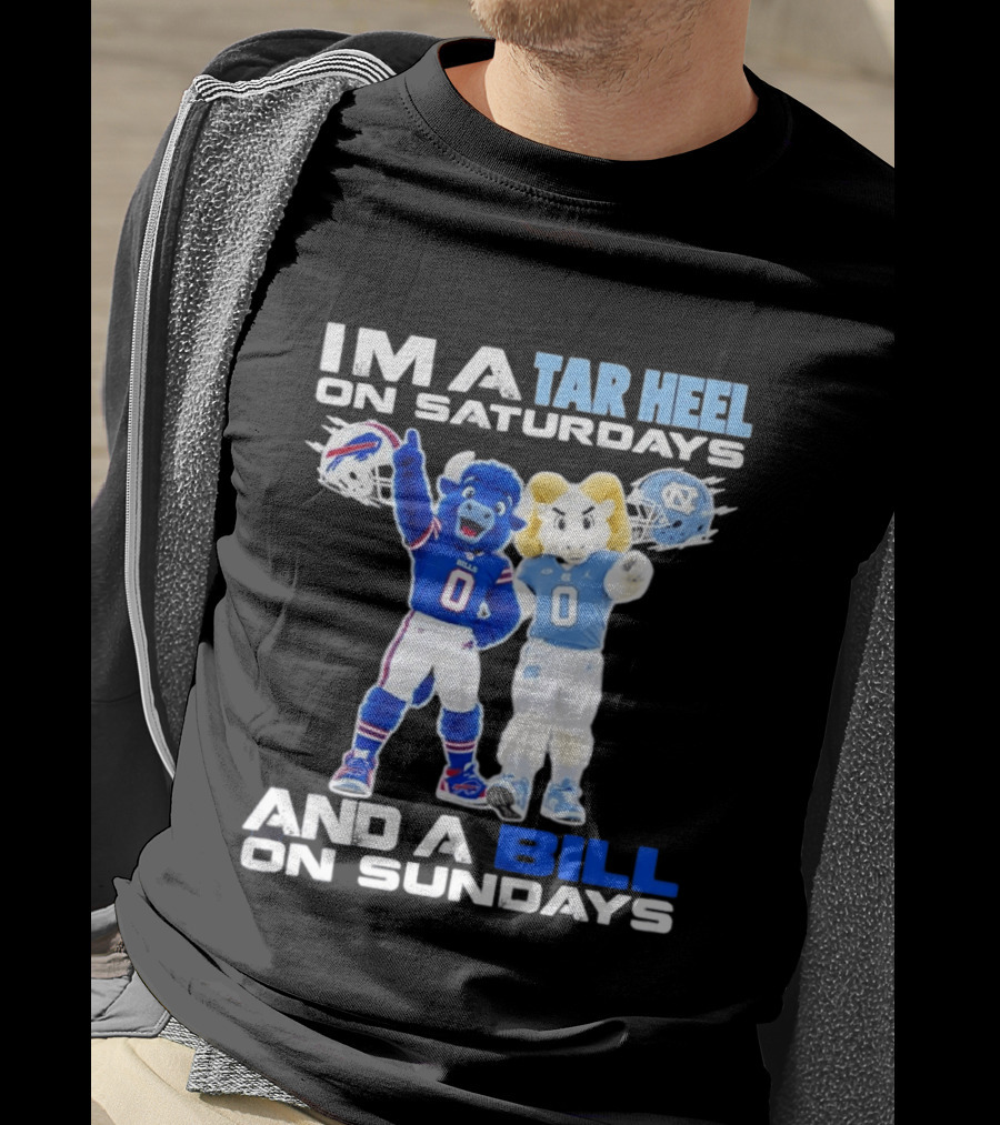 Buffalo Bills UNC Tar Heel Saturdays And Bills Sundays Football Mascots T-Shirt