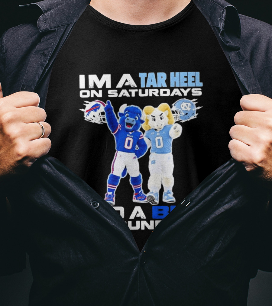 Buffalo Bills UNC Tar Heel Saturdays And Bills Sundays Football Mascots T-Shirt