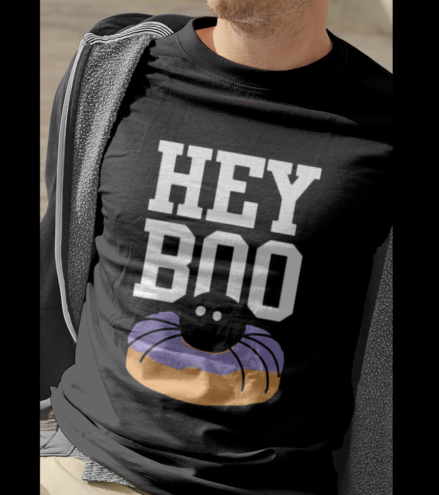 Hey Boo Halloween Dunkin Spidey D Purple Donut T-Shirt