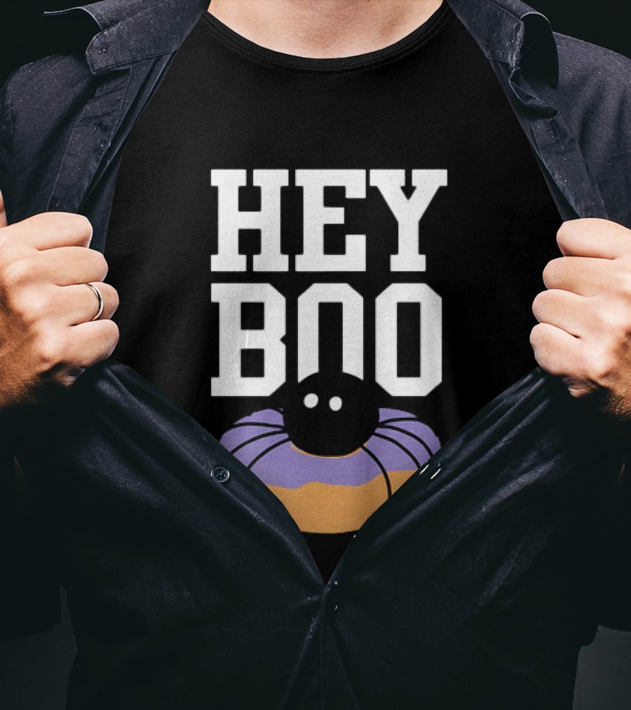 Hey Boo Halloween Dunkin Spidey D Purple Donut T-Shirt