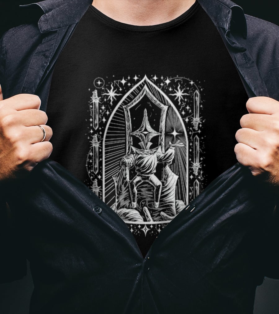 Slay The Spire 2 His Majesty Knight Throne Mystical Artistry Starburst Swords T-Shirt
