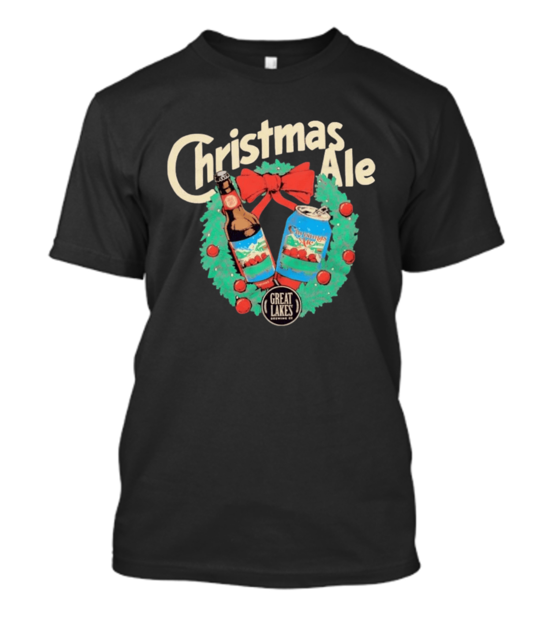 Great Lakes Brewing Co Christmas Ale 2026 Bottles And Cans Festive Wreath Edition T-Shirt