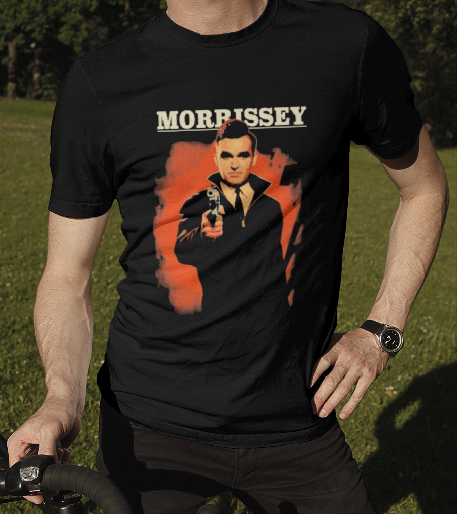 Morrissey Pistol Tour Man With Gun Red T-Shirt