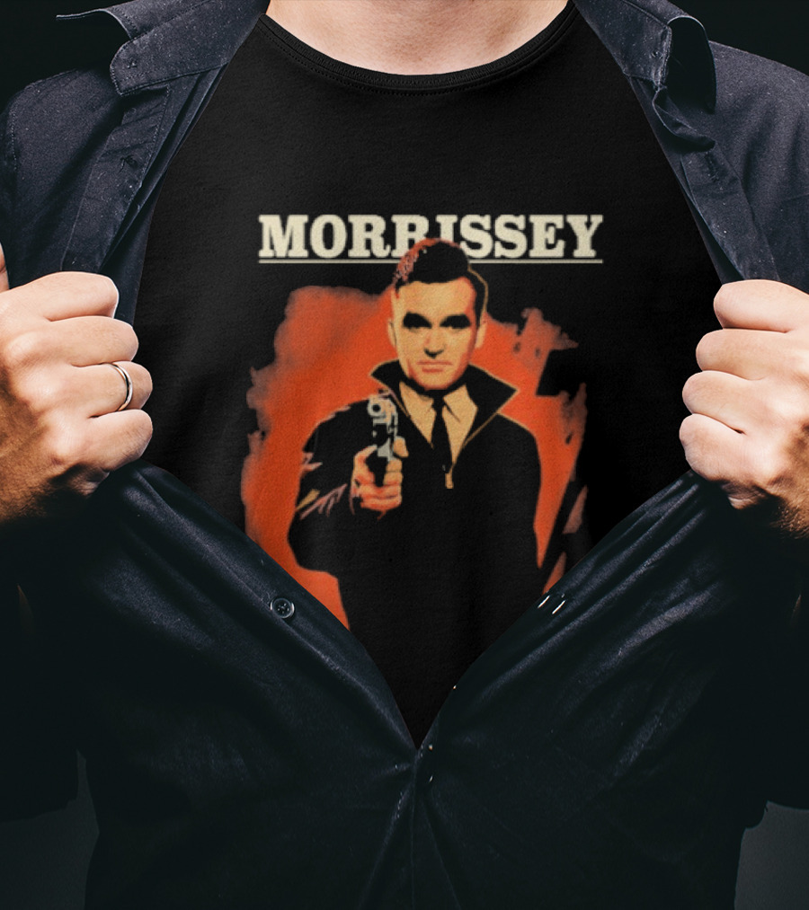 Morrissey Pistol Tour Man With Gun Red T-Shirt