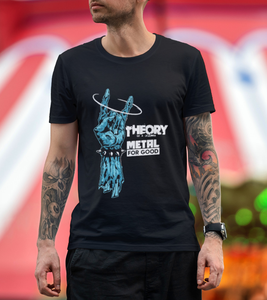 Theory Of A Deadman Metal For Good Blue Hand Halo Collaboration T-Shirt