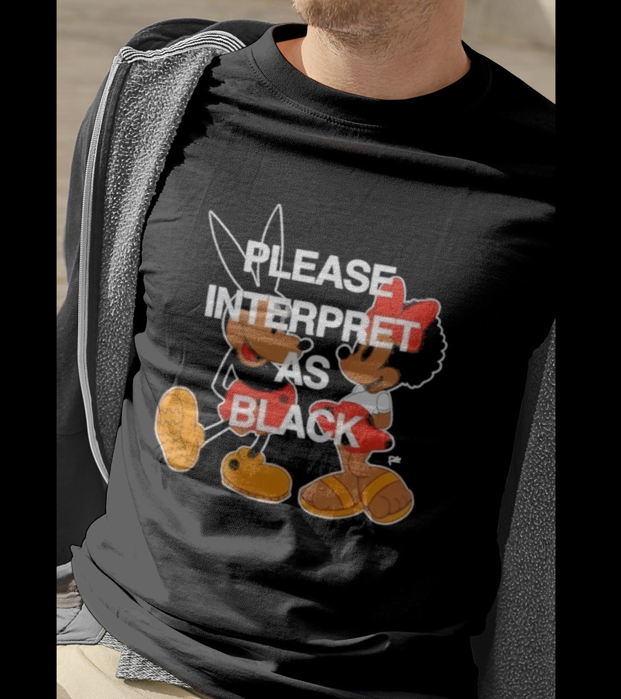 Please Interpret As Black Cartoon Characters Red Outlines T-Shirt
