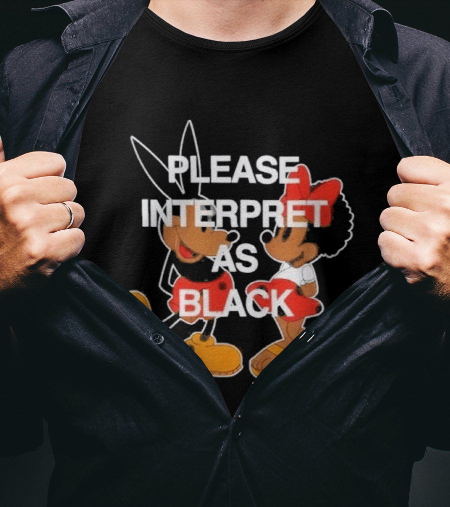 Please Interpret As Black Cartoon Characters Red Outlines T-Shirt