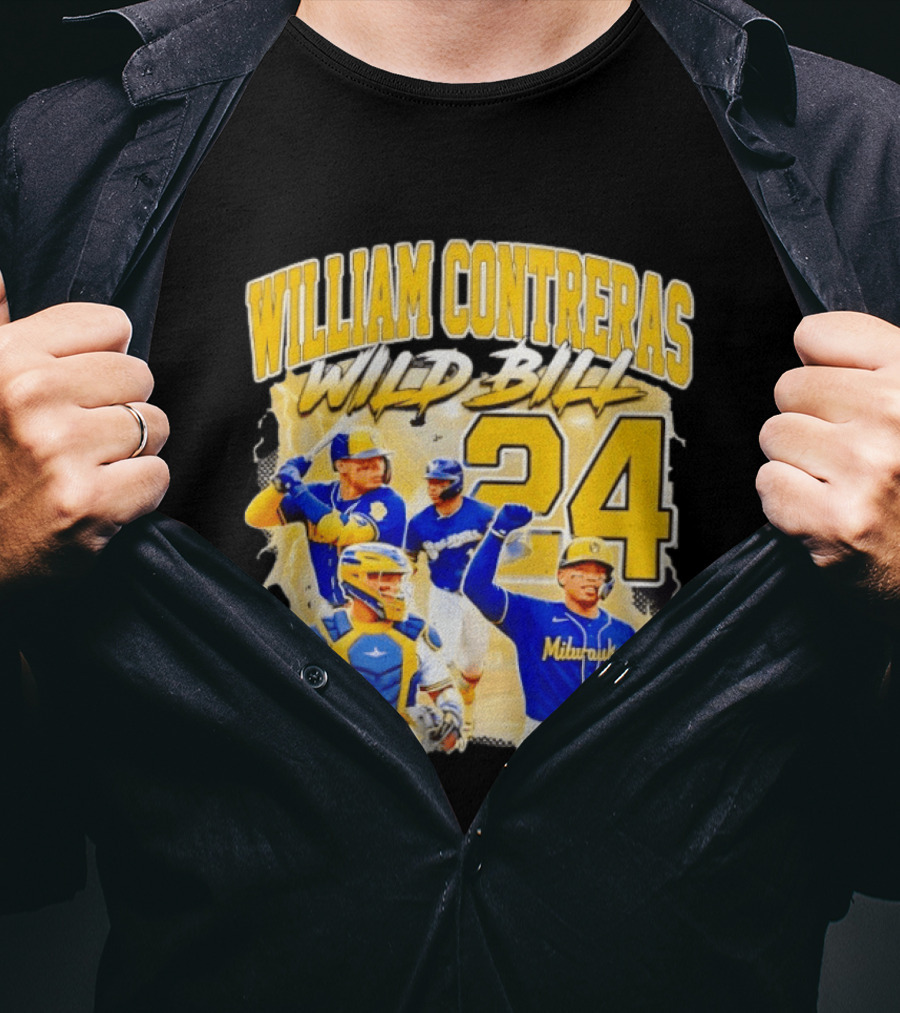 William Contreras Wild Bill Milwaukee 24 Player Collage T-Shirt
