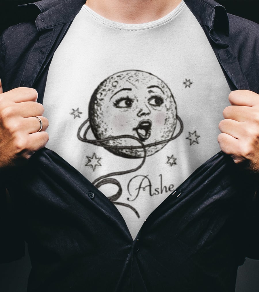 Ashe Store Lasso The Moon Cute Blushing Moon T-Shirt