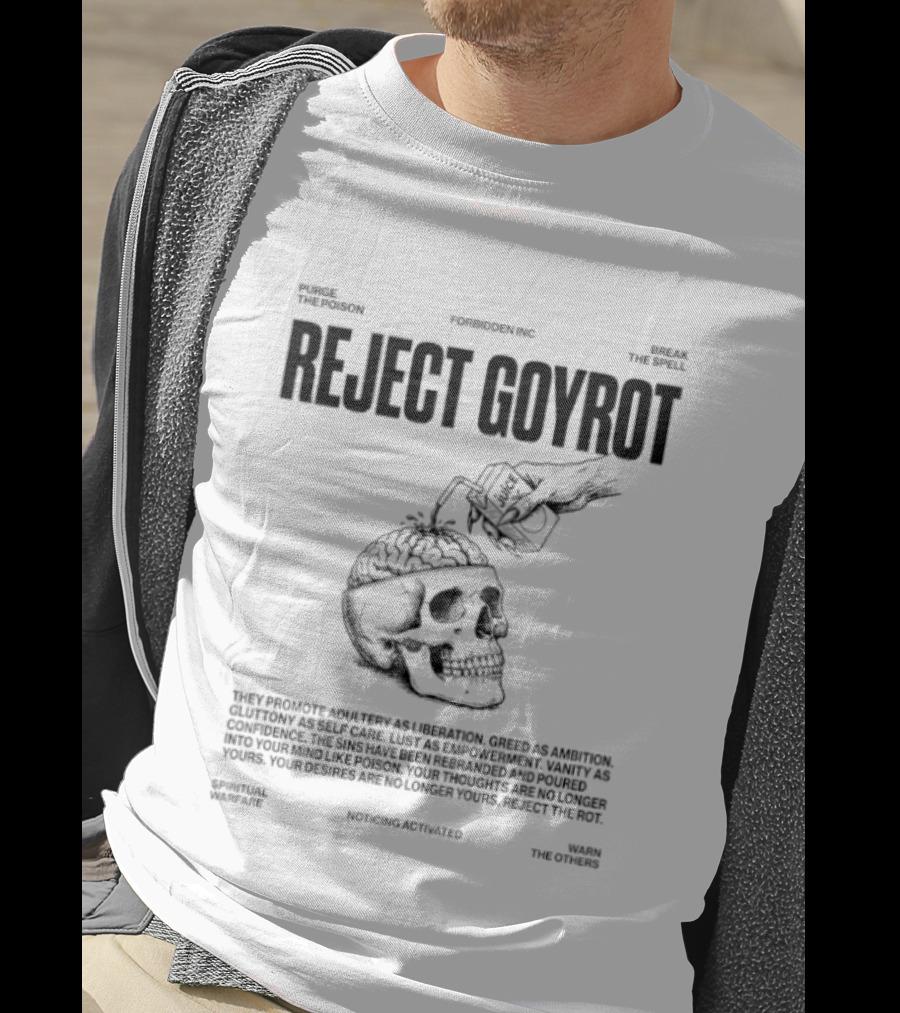 Reject Goyrot Promote Adultery Liberation Skull Brainwash Bottle T-Shirt