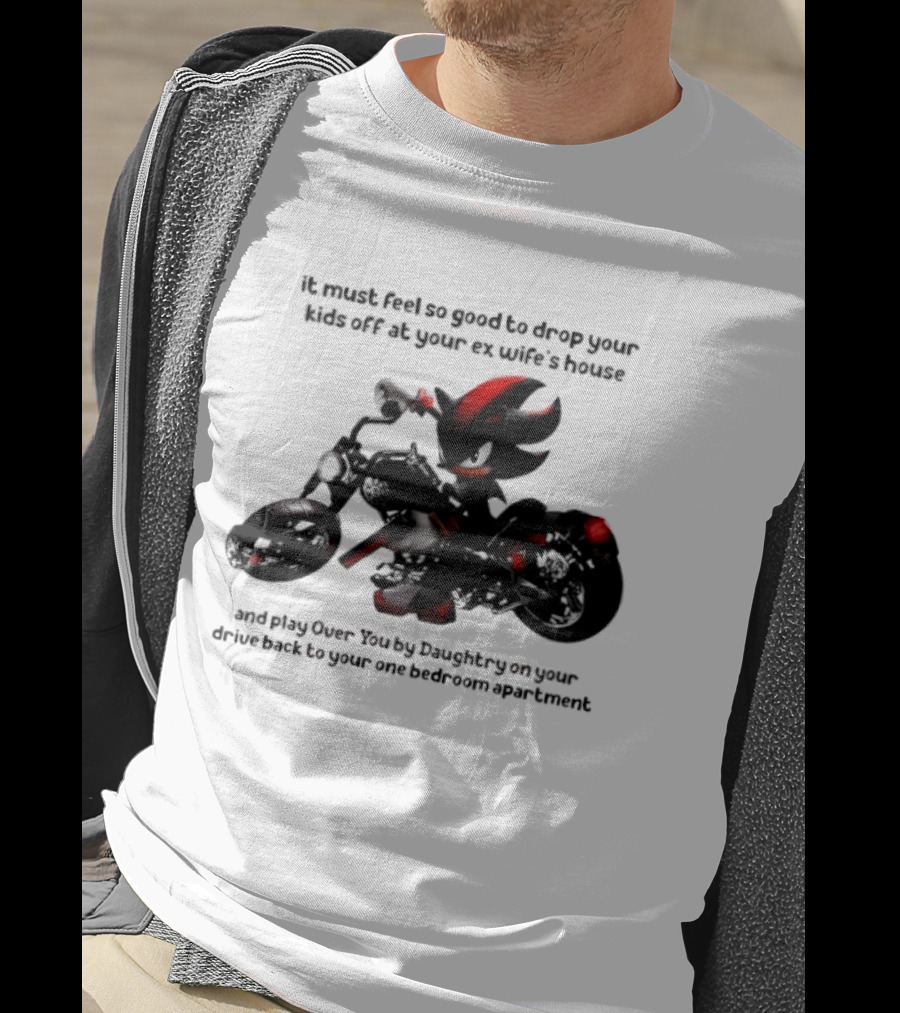 Shadow The Hedgehog Meme It Must Feel So Good To Drop Your Kids Off At Your Ex Wife's House And Play Over You By Daughtry T-Shirt