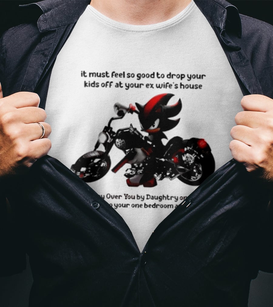 Shadow The Hedgehog Meme It Must Feel So Good To Drop Your Kids Off At Your Ex Wife's House And Play Over You By Daughtry T-Shirt