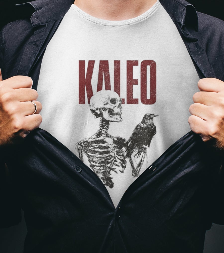 Kaleo Skeleton Holding Raven T-Shirt