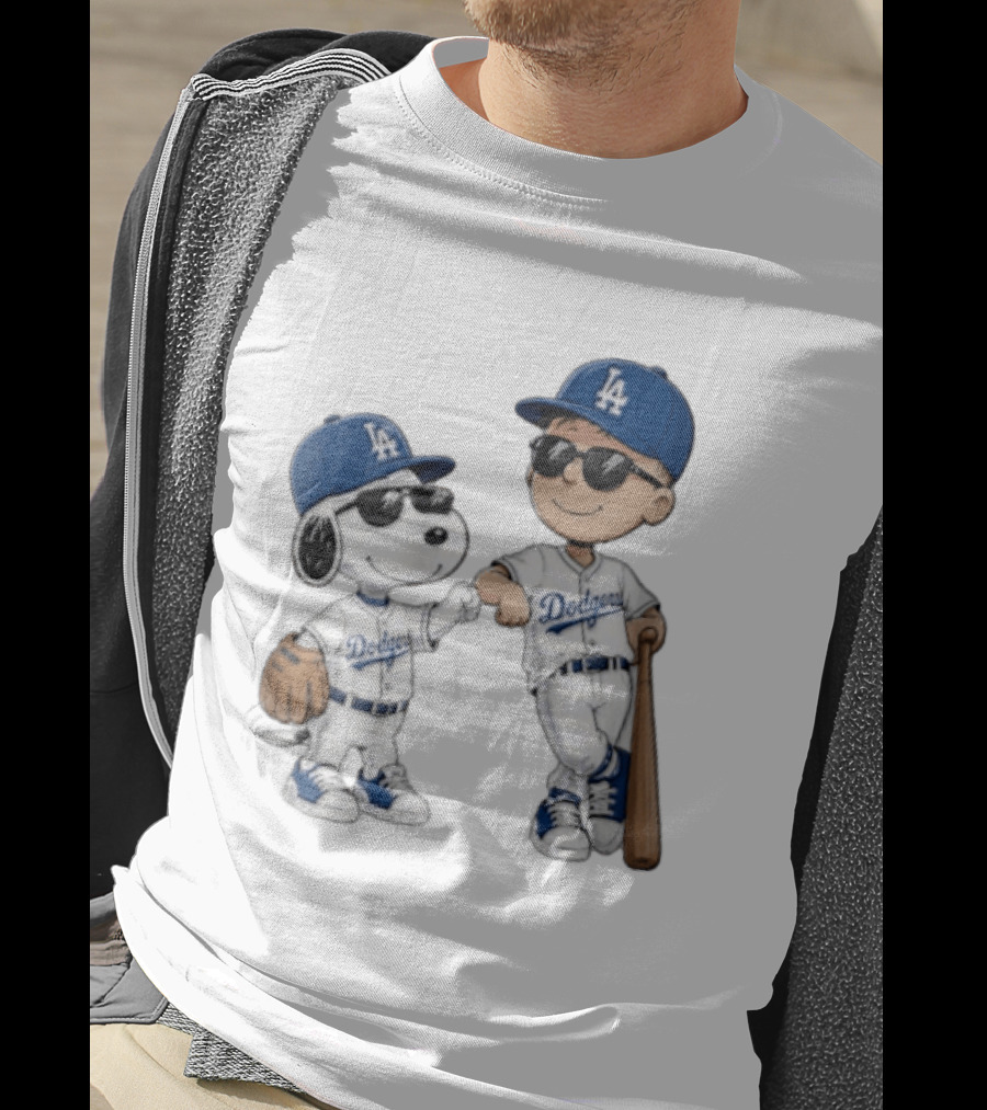 Los Angeles Dodgers Snoopy And Kid Baseball Team Spirit T-Shirt