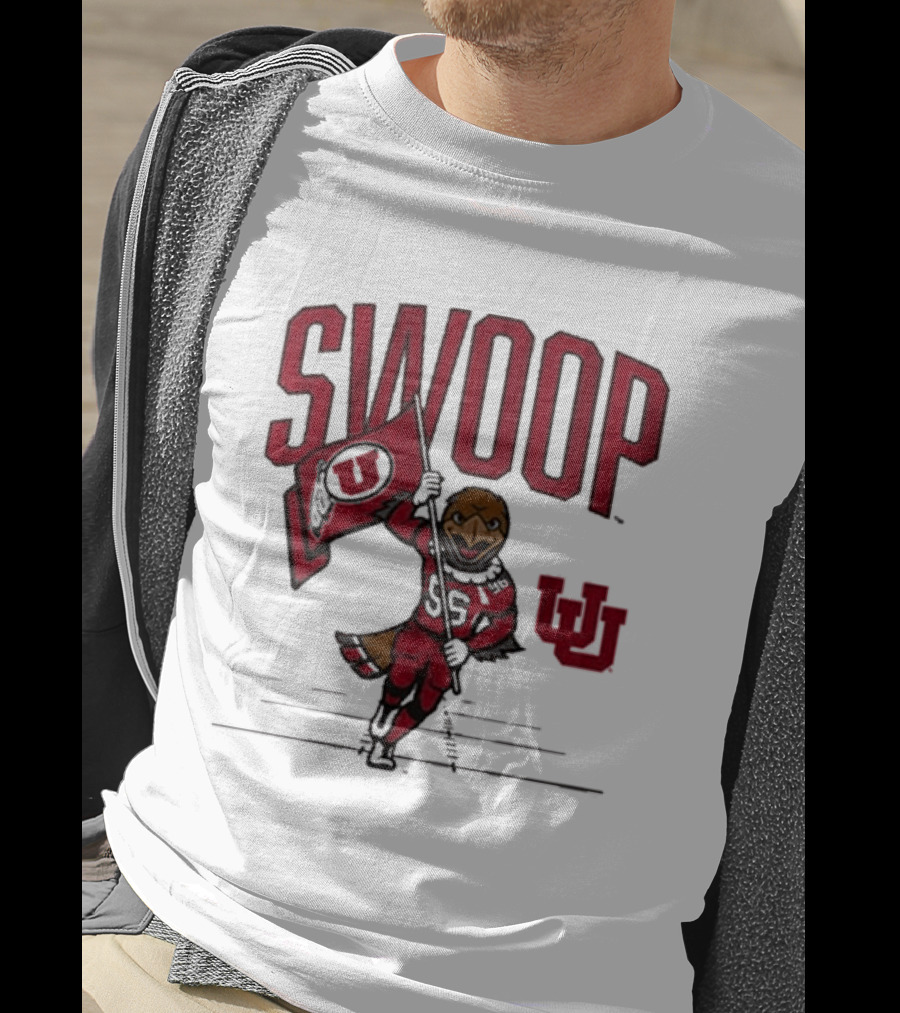 Swoop Utah Utes Mascot Running With Flag T-Shirt
