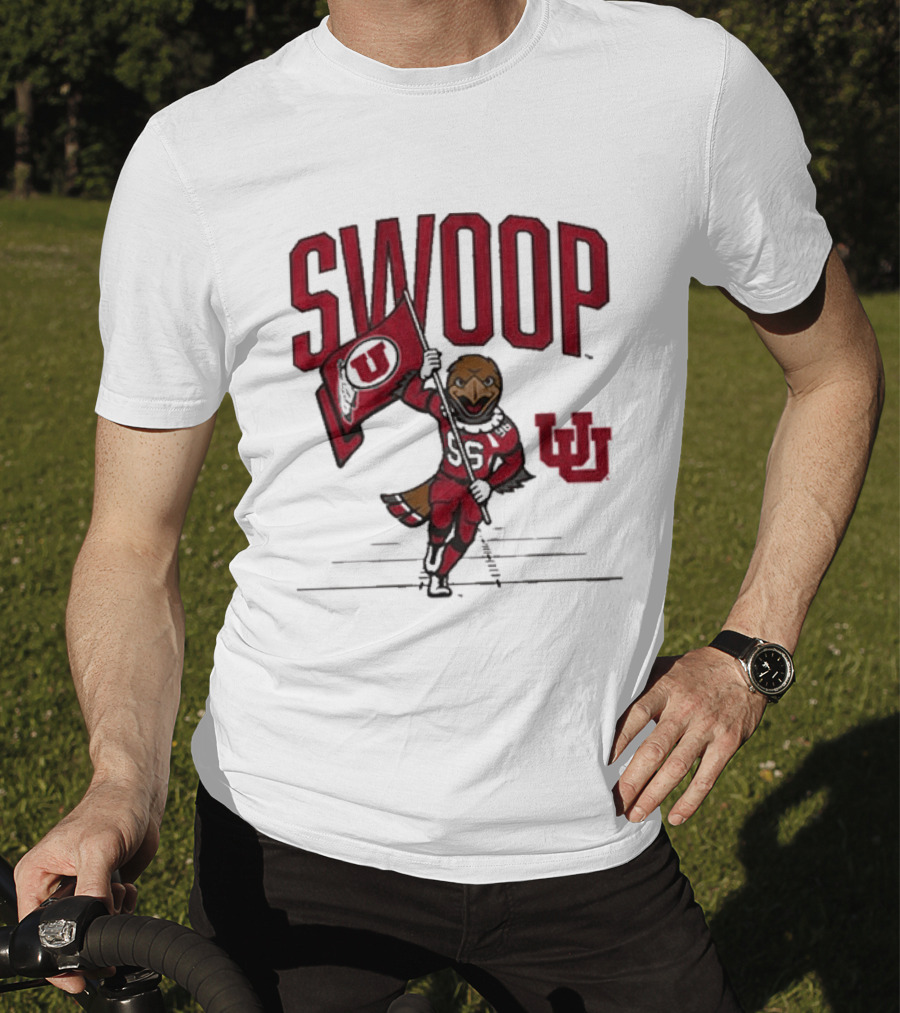Swoop Utah Utes Mascot Running With Flag T-Shirt