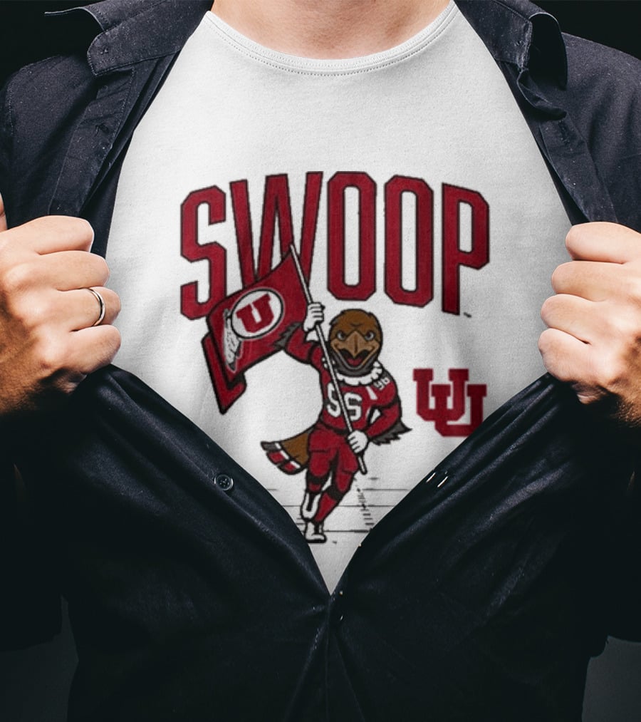 Swoop Utah Utes Mascot Running With Flag T-Shirt