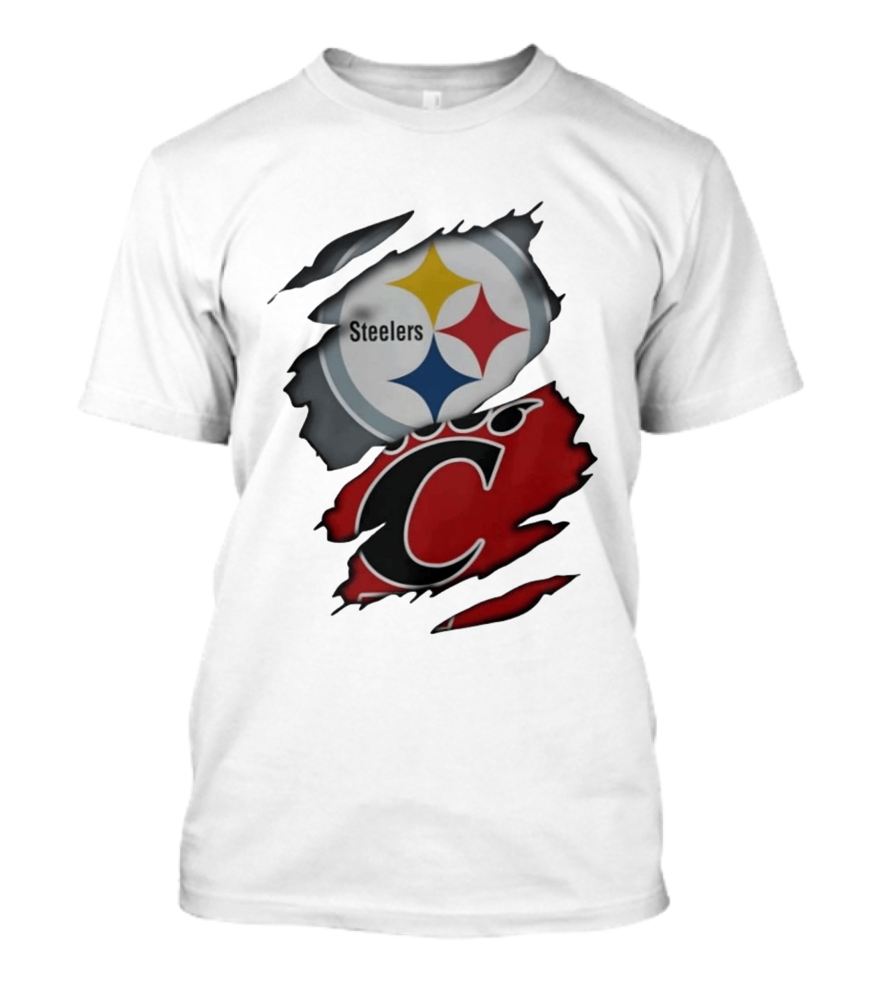 Pittsburgh Steelers Cincinnati Bearcats Ripped Skin T-Shirt