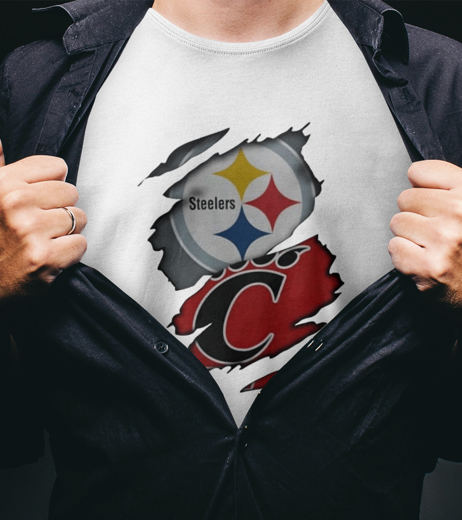 Pittsburgh Steelers Cincinnati Bearcats Ripped Skin T-Shirt