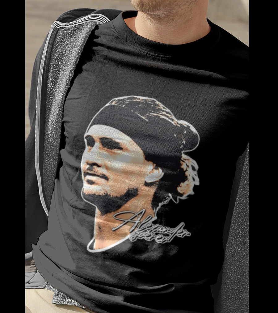Alexander Zverev Tennis Player Portrait With Signature T-Shirt