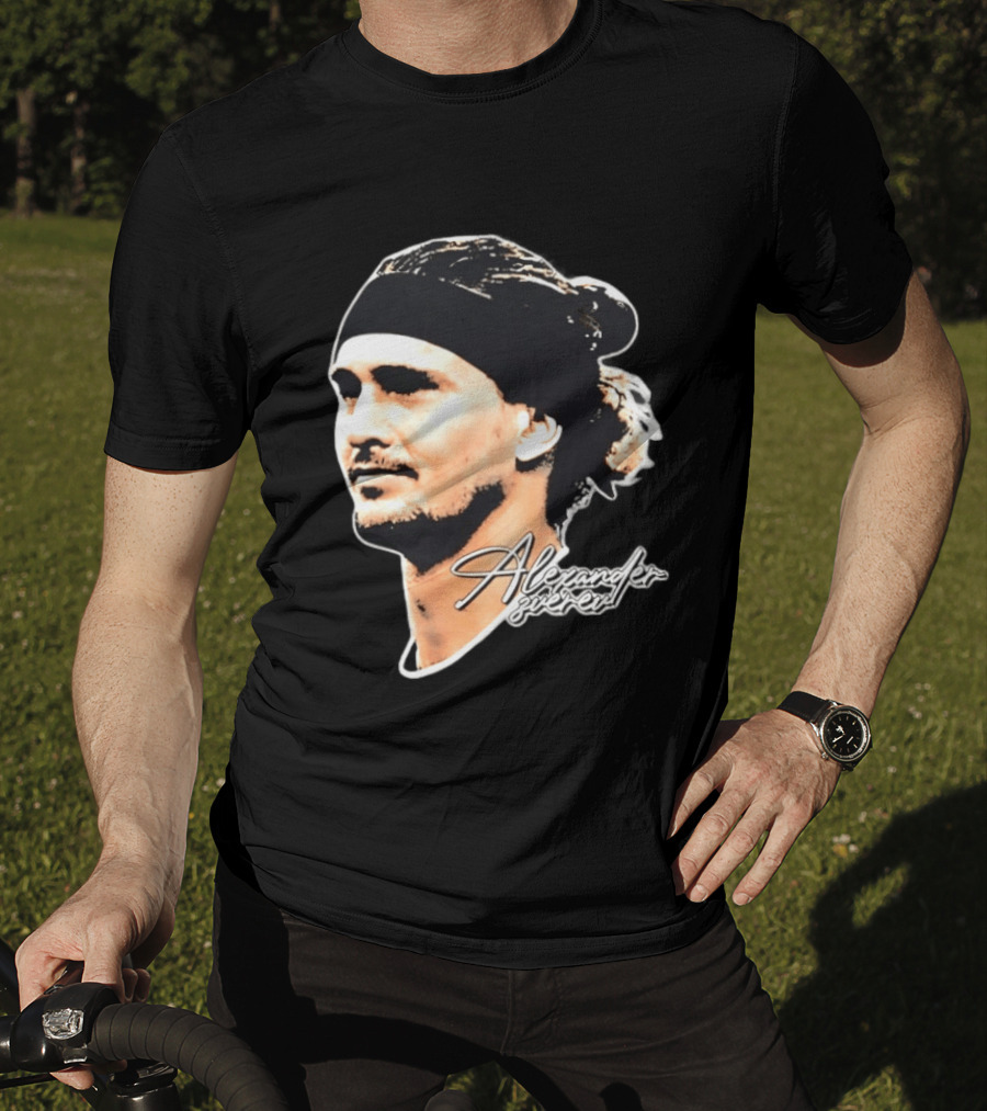 Alexander Zverev Tennis Player Portrait With Signature T-Shirt