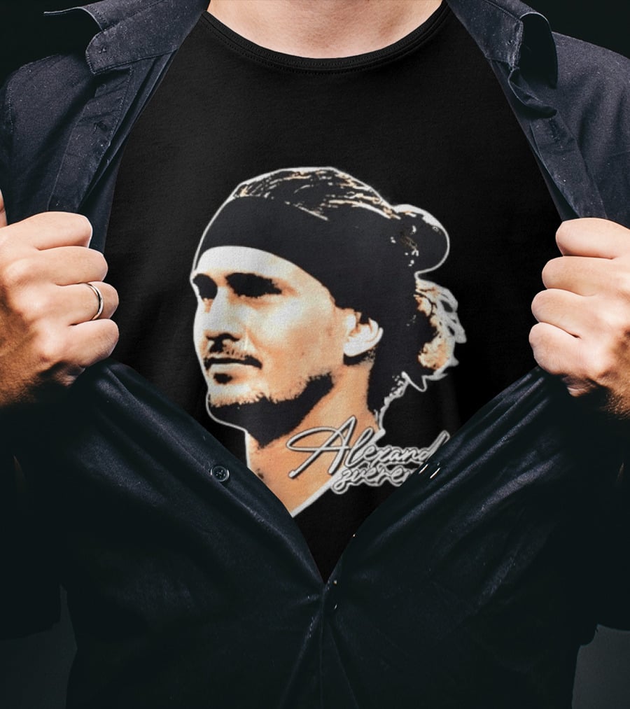 Alexander Zverev Tennis Player Portrait With Signature T-Shirt