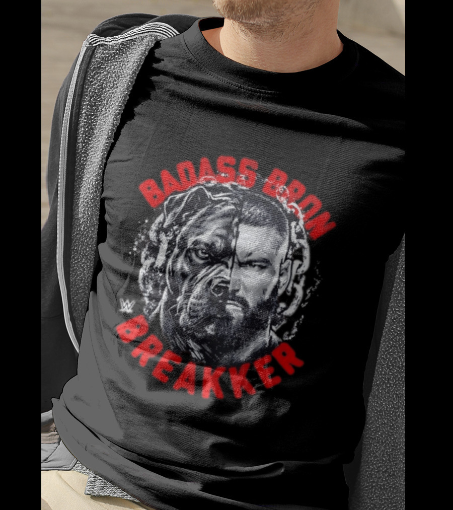 Badass Bron Breakker WWE Bulldog Face Split T-Shirt