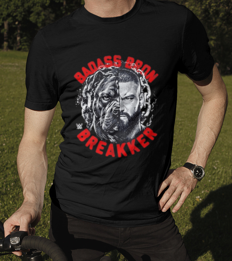 Badass Bron Breakker WWE Bulldog Face Split T-Shirt
