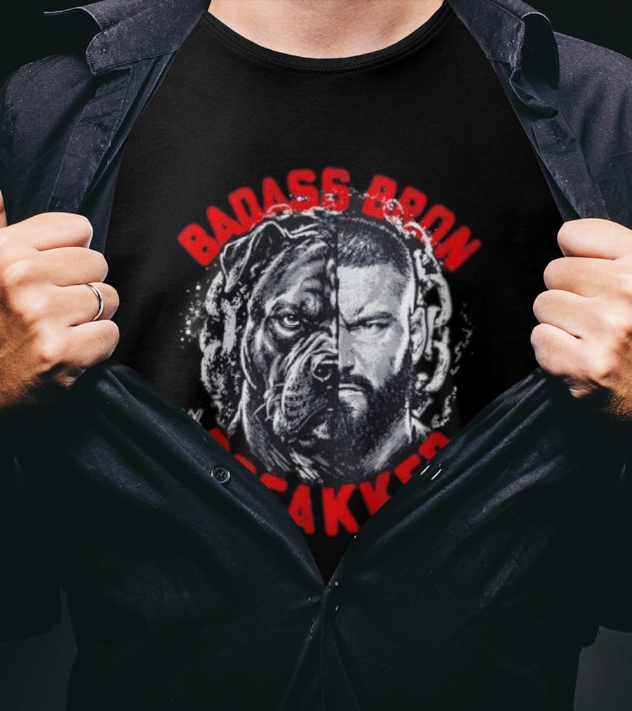 Badass Bron Breakker WWE Bulldog Face Split T-Shirt