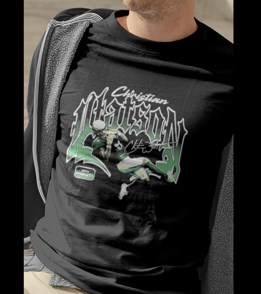 Christian Watson Green Bay Packers Number 9 Signature Catch T-Shirt