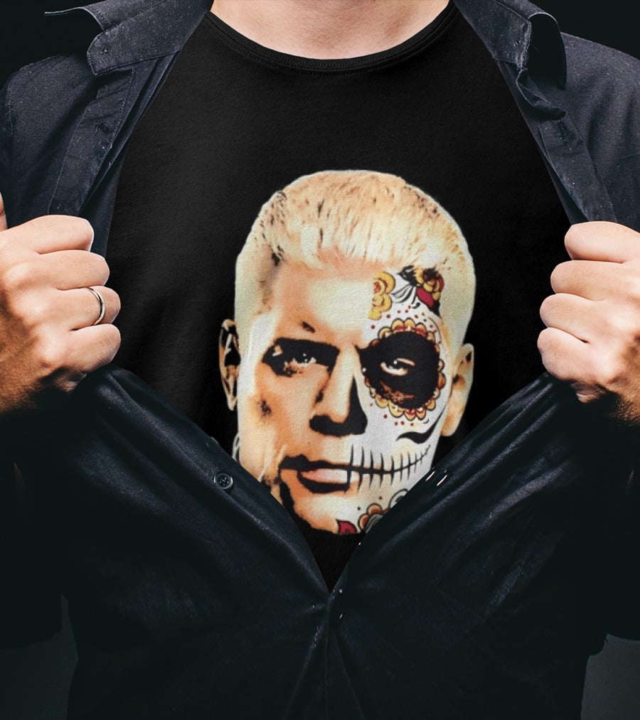 Cody Rhodes Dia De Muertos Sugar Skull Facepaint T-Shirt