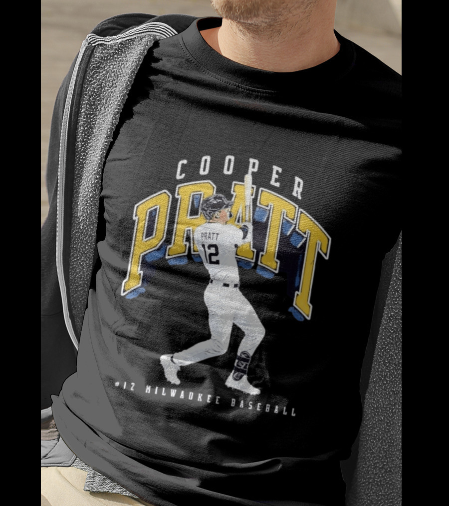 Cooper Pratt 12 Milwaukee Baseball Brewers Collegiate T-Shirt