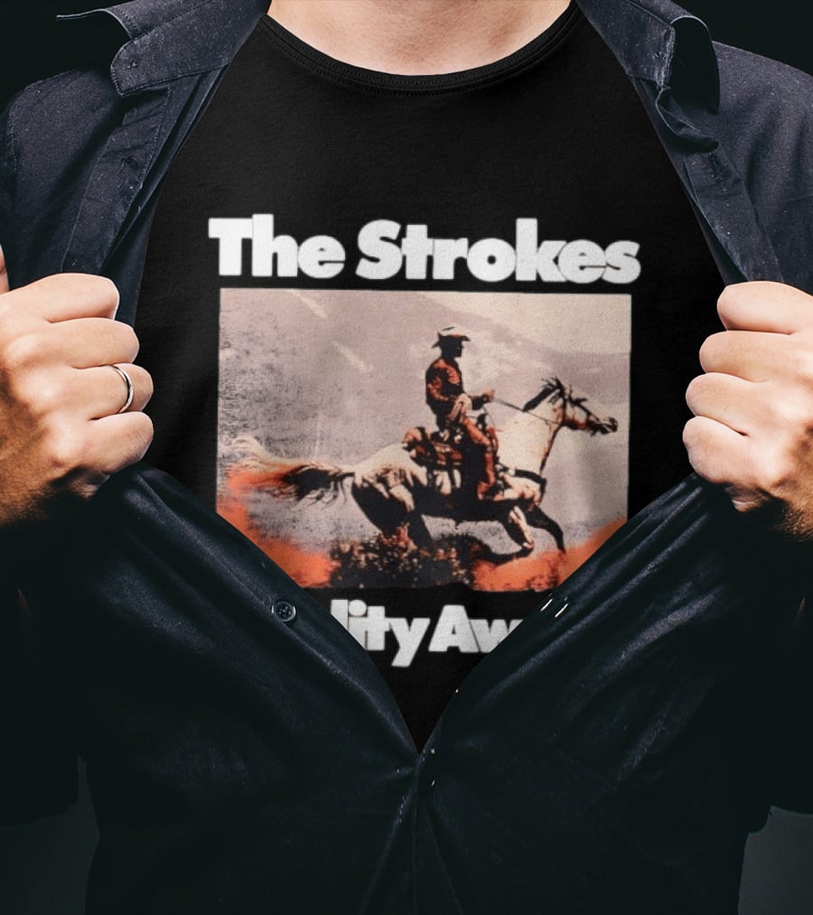 The Strokes Cowboys Reality Awaits Vintage Style Iconic Scene T-Shirt